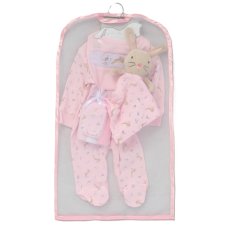 F09750: Baby Girls Bunny 8 Piece Mesh Bag Gift Set (NB-6 Months)