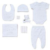 F09764: Baby Unisex Teddy 10 Piece Mesh Bag Gift Set (NB-6 Months)