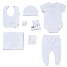 F09764: Baby Unisex Teddy 10 Piece Mesh Bag Gift Set (NB-6 Months)