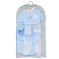 F09768: Baby Boys Star 10 Piece Mesh Bag Gift Set (NB-6 Months)