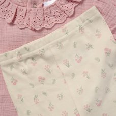 F09832TOD: Girls Muslin Fabric Top, Leggings & Headband Outfit (2-4 Years)