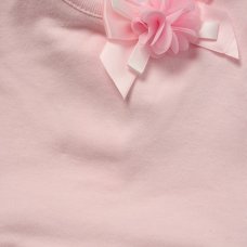 F09843NB: Baby Girls Pink Bodysuit & Headband On A Satin Padded Hanger (0-9 Months)