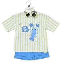 F10023TOD: Boys Lobster T-Shirt, Shorts & Sunglasses Outfit (2-4 Years)