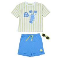 F10023INF: Baby Boys Lobster T-Shirt, Shorts & Sunglasses Outfit (12-24 Months)