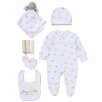 F10116NB: Baby Unisex Animals 8 Piece Mesh Bag Gift Set (NB-6 Months)