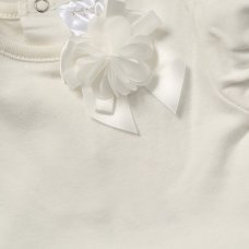 F10176NB: Baby Girls Cream Bodysuit & Headband On A Satin Padded Hanger (0-9 Months)