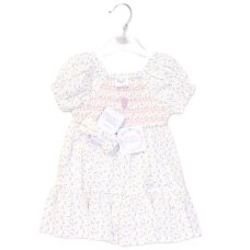 F10330INF: Baby Girls Smocked Panel Dress & Headband Set (12-24 Months)