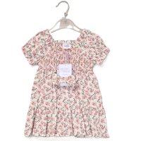 F10334INF: Baby Girls Smocked Panel Dress & Headband Set (12-24 Months)