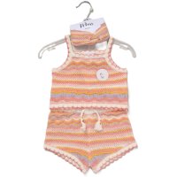 F10383TOD: Girls True Knit Top, Short & Headband Outfit (2-4 Years)