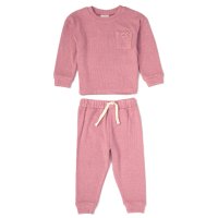G10888LG: Older Kids Pink Brushed Rib Sweatshirt & Jog Pant Outfit (5-7 Years)