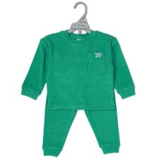 G10891TOD: Kids Green Brushed Rib Sweatshirt & Jog Pant Outfit (2-4 Years)