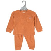 G10892LU: Older Kids Orange Brushed Rib Sweatshirt & Jog Pant Outfit (5-7 Years)