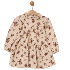G10967TOD: Girls Boucle Fur Jacket & Beret With Crepe Jersey Dress (2-3 Years)