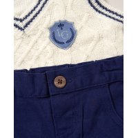 G10988TOD: Boys Knitted Vest, Shirt With Bow Tie & Pant Outfit (2-4 Years)