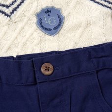 G10988INF: Baby Boys Knitted Vest, Bodysuit Shirt With Bow Tie & Pant Outfit (12-24 Months)