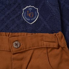 G10993INF: Baby Boys Knitted Jumper, Bodysuit Shirt With Bow Tie & Pant Outfit (12-24 Months)