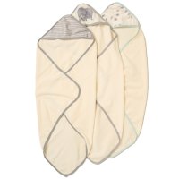 G12283: Baby Unisex Elephant 6 Piece Hooded Towels & Washcloths Bath Time Set