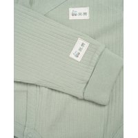 G11400NB: Baby Sage Ribbed Bodysuit & Pant With Silicone Food Catcher Bib, Bowl & Spork Set (9-24 Months)
