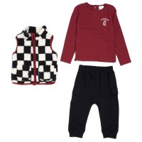 G11742TOD: Boys Borg Printed Gilet, Top & Jog Pant Outfit (2-4 Years)