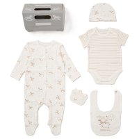 G12575NB: Baby Unisex Sheep 6 Piece Mesh Bag Gift Set (NB-6 Months)