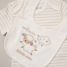 G12575NB: Baby Unisex Sheep 6 Piece Mesh Bag Gift Set (NB-6 Months)