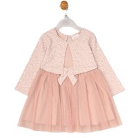 G12942INF: Baby Girls Mock Bolero Mesh Skirt Dress (6 Months - 3 Years)