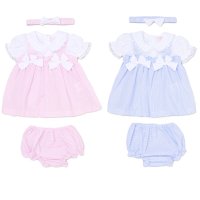 H12815INF: Baby Girls Dress, Pant & Headband Set (9-24 Months)