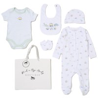 H13291NB: Baby Boys Dinosaurs 6 Piece Mesh Bag Gift Set (NB-6 Months)