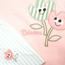 H13638TOD: Girls Flower Applique T-Shirt, Shorts & Sunglasses Outfit (2-4 Years)