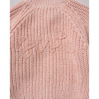 H13663NB: Baby Pink Cotton Knit Cardigan With Embroidery Detail- Sister (0-12 Months)