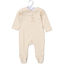 H14049: Baby Bear Padded Applique All In One On A Satin Padded Hanger (0-9 Months)