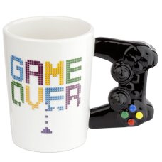 SMUG119: GAME OVER Game Controller Ceramic Shaped Handle Mug