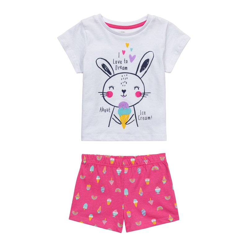 TG PYJ 30J: 2 Piece Ice Cream Pyjama Shorts Set (1-3 Years)