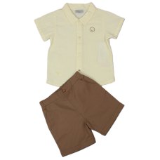 J33824: Baby Boys Muslin Fabric Shirt & Short Outfit  (1-2 Years)