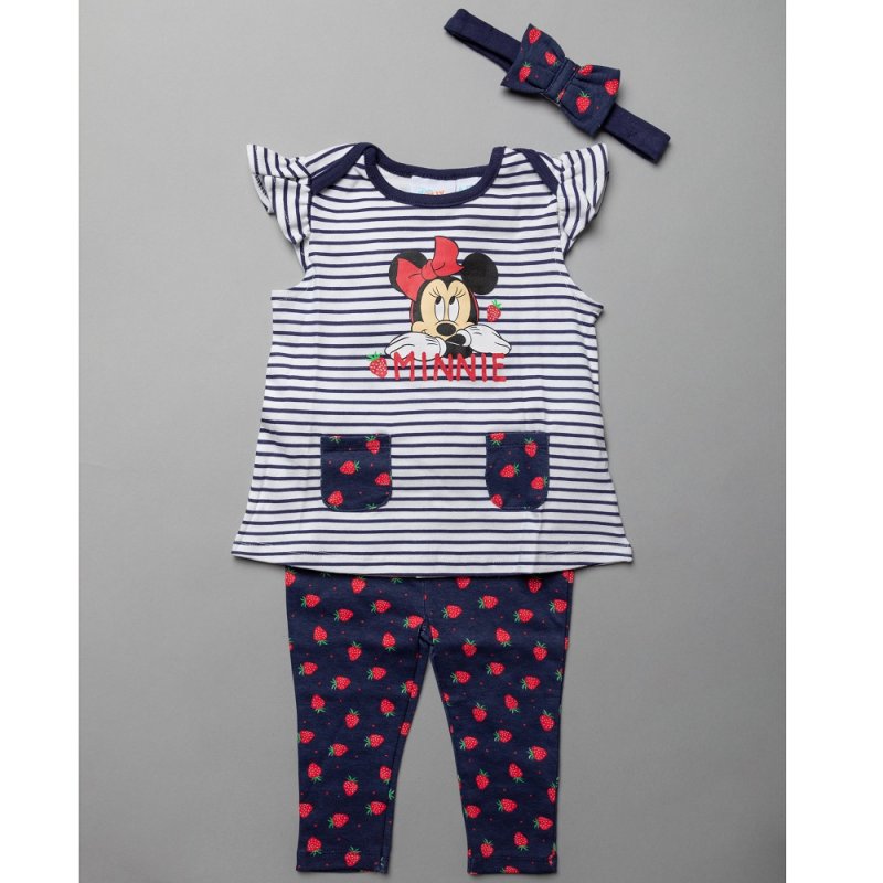 T20634 Baby Minnie Mouse T Shirt Legging Headband Outfit 3 24 Months