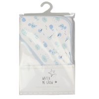 H13725: Baby Hooded Towel/Robe With Sea Adventure Print Hood- Blue Trim