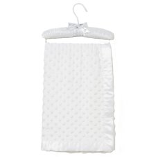 VEL03W: Baby White Luxury Ultra Soft Bubble Velour Wrap On A Satin Padded Hanger