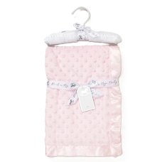 VEL03P: Baby Pink Luxury Ultra Soft Bubble Velour Wrap On A Satin Padded Hanger