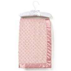 VEL03R: Baby Dusky Pink Luxury Ultra Soft Bubble Velour Wrap On A Satin Padded Hanger