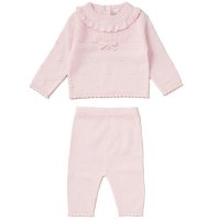 W23384: Baby Girls Knitted 2 Piece Outfit (0-9 Months)