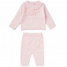 W23384: Baby Girls Knitted 2 Piece Outfit (0-9 Months)