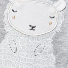 W23906: Baby Unisex Sheep Ribbed Bodysuit & Legging (0-12 Months, SEE DESC- Slight Fault)