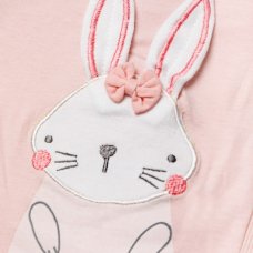 W23907: Baby Girls Bunny Ribbed Bodysuit & Legging (0-12 Months, SEE DESC- Slight Fault)