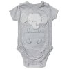 W23911: Baby Unisex Elephant Applique Ribbed Bodysuit & Sheep Applique Legging (0-12 Months, SEE DESC- Slight fault)