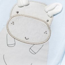 W23919: Baby Boys Hippo Ribbed Bodysuit & Short (0-12 Months, SEE DESC- Slight Fault)