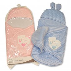BW-18-0142S: Baby Bear & Hearts Dimple Swaddle