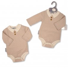 BIS-2020-2527TP: Baby Knitted Romper - Taupe (NB-6Months)