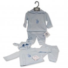 BIS-2020-2556: Baby Boys 2 Pieces Set with Hood - Bunny (NB-6 Months)