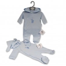 BIS-2020-2557: Baby Boys All in One with Hood - Bunny (NB-6 Months)