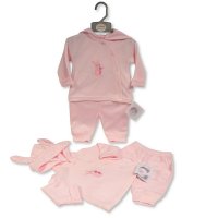 BIS-2020-2559: Baby Girls 2 Pieces Set with Hood - Bunny (NB-6 Months)